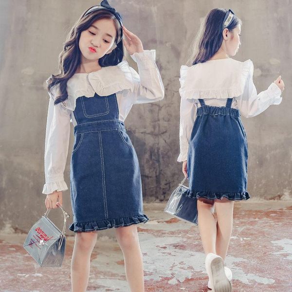 clothing sets 2021 children's set for girls kids 6 8 12 years spring blouse + denim overall dress 2 pcs clothes teen, White
clothing sets 2021 children's set for girls kids 6 8 12 years spring blouse + denim overall dress 2 pcs clothes teen, White