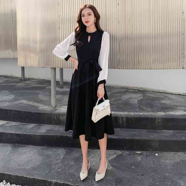 woman casual dresses 2022 early autumn french fashion waist closing thin hepburn medium long temperament long sleeve dresses, Black;gray
woman casual dresses 2022 early autumn french fashion waist closing thin hepburn medium long temperament long sleeve dresses, Black;gray