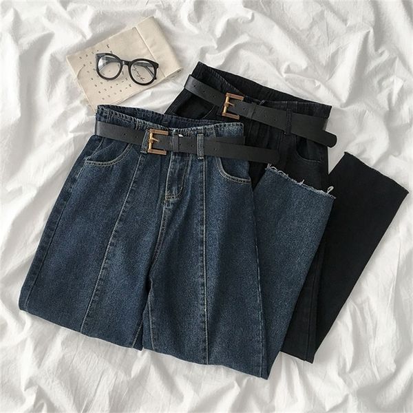 fashion jeans women autumn women's high waist all-match casual straight-leg jeans pants belt included vintage denim pants 201223, Blue
fashion jeans women autumn women's high waist all-match casual straight-leg jeans pants belt included vintage denim pants 201223, Blue