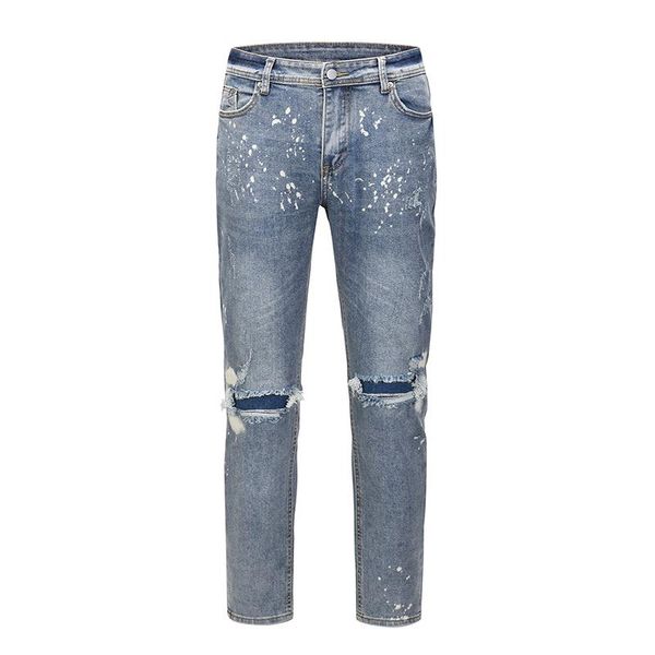 high street ink splash hole jeans mens washed destroy oversize casual pencil pants retro straight loose baggy denim trousers, Blue
high street ink splash hole jeans mens washed destroy oversize casual pencil pants retro straight loose baggy denim trousers, Blue