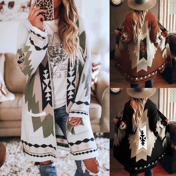 jacket women's style european and american autumn and winter women's clothing fashion loose mid-length printed woolen coat, Black;brown
jacket women's style european and american autumn and winter women's clothing fashion loose mid-length printed woolen coat, Black;brown