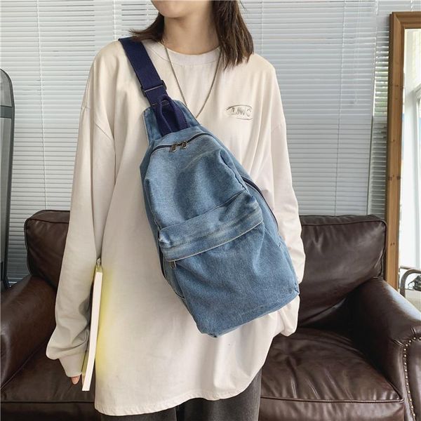 denim single shoulder bag female male teenager korean fashion vintage retro jeans fabric stylish crossbody chest bag
denim single shoulder bag female male teenager korean fashion vintage retro jeans fabric stylish crossbody chest bag