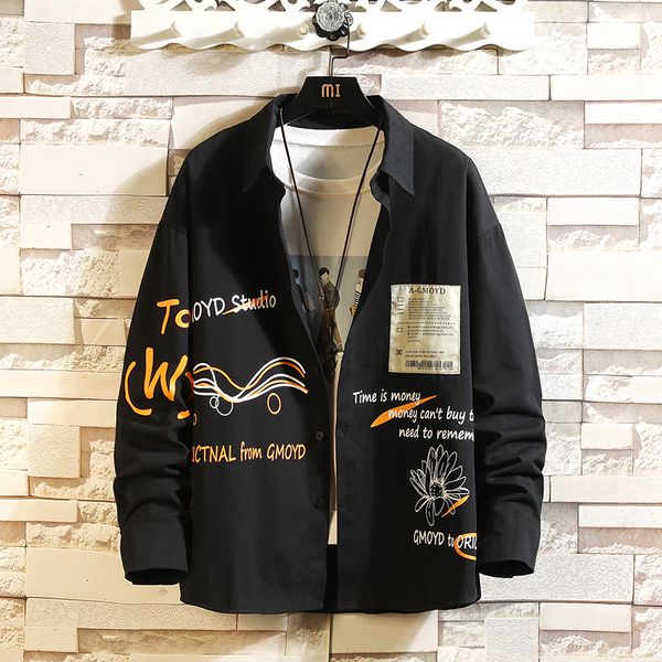 2021 new men's long sleeve punk shirt loose streetwear mode hip hop shirts in addition to asian size m-5xl 0gps, White;black
2021 new men's long sleeve punk shirt loose streetwear mode hip hop shirts in addition to asian size m-5xl 0gps, White;black