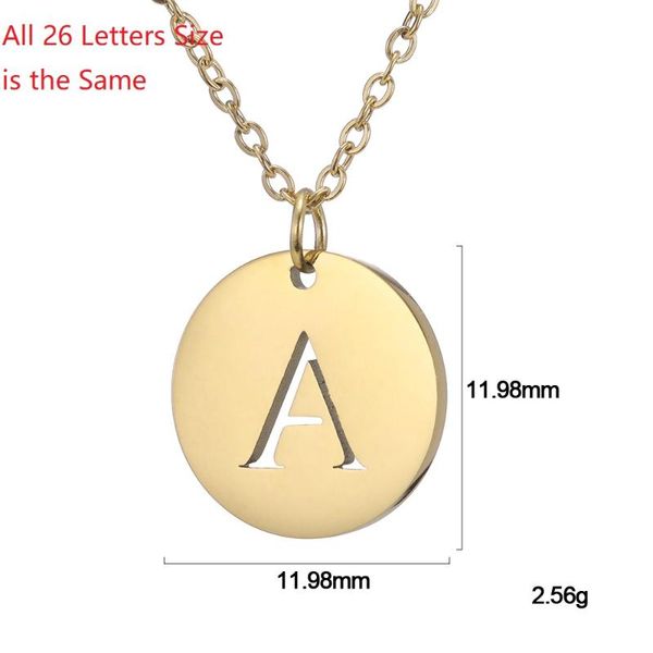 my shape gold color disc round 26 letters 316l stainless steel fashion women jewelry pendant necklace, Silver
my shape gold color disc round 26 letters 316l stainless steel fashion women jewelry pendant necklace, Silver