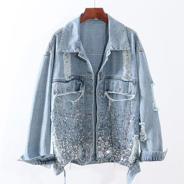 2021 new autumn jeans jacket for women sequins holes denim jacket loose casual overcoat boyfriend female vintage outwear p8541, Black;brown
2021 new autumn jeans jacket for women sequins holes denim jacket loose casual overcoat boyfriend female vintage outwear p8541, Black;brown