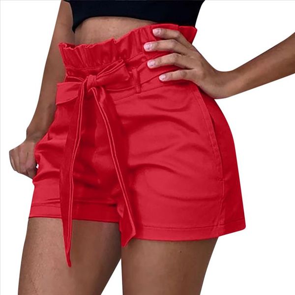 women high waist shorts bow tie belt shorts ladies summer loose solid color short feminine pantalones de verano para mujer, White;black
women high waist shorts bow tie belt shorts ladies summer loose solid color short feminine pantalones de verano para mujer, White;black
