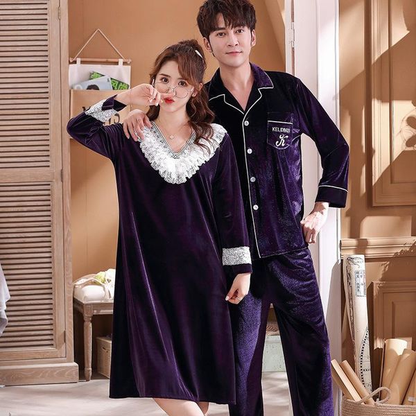 men's sleepwear purple couple velour pajamas suit letter embroidery turn-down collar shirt&pant nightwear autumn sweet lace trim home w, Black;brown
men's sleepwear purple couple velour pajamas suit letter embroidery turn-down collar shirt&pant nightwear autumn sweet lace trim home w, Black;brown