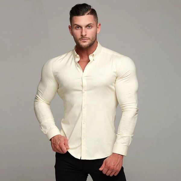 2020 running training shirts men casual trend long sleeve slim fit sport formal dress costume joker single breasted blouse, White;black
2020 running training shirts men casual trend long sleeve slim fit sport formal dress costume joker single breasted blouse, White;black