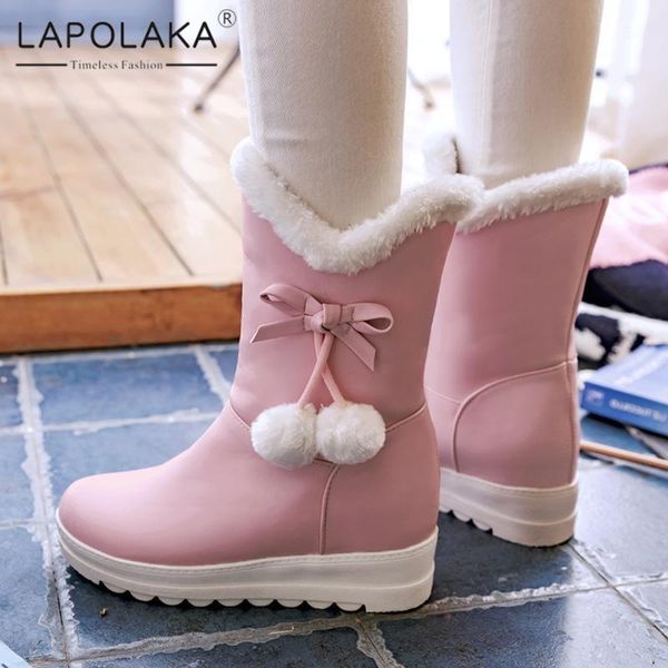 boots lapolaka 2021 fashion comfy snow women shoes platform short plush fleeces height increasing sweet bowtie ladies1, Black
boots lapolaka 2021 fashion comfy snow women shoes platform short plush fleeces height increasing sweet bowtie ladies1, Black