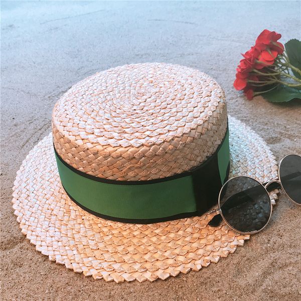 women boater hat natural wheat straw beach sun hat with flat pork pie lady fashion boater sunhat size 56-58cm, Blue;gray
women boater hat natural wheat straw beach sun hat with flat pork pie lady fashion boater sunhat size 56-58cm, Blue;gray