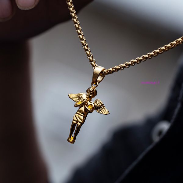 european and american street hip-hop necklace angel pendant hipster accessories for men and women, Silver
european and american street hip-hop necklace angel pendant hipster accessories for men and women, Silver
