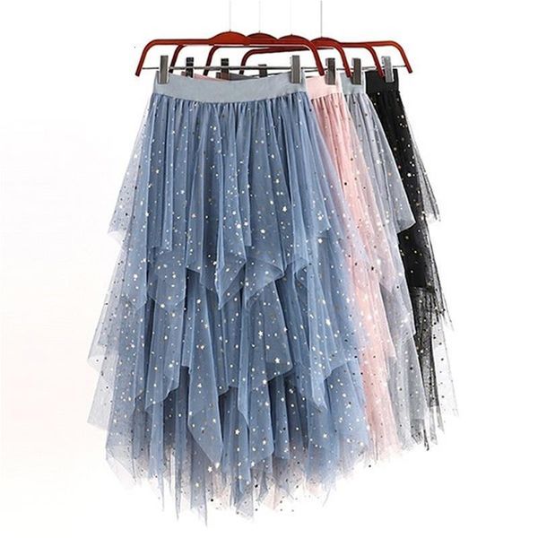 women elegant irregular tulle skirts fashion elastic high waist mesh pleated skirt summer casual sequins midi skirt, Black
women elegant irregular tulle skirts fashion elastic high waist mesh pleated skirt summer casual sequins midi skirt, Black