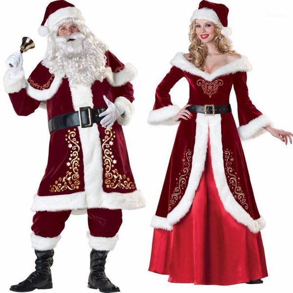 deluxe men women christmas costume cosplay couple santa claus uniform holiday1, Silver
deluxe men women christmas costume cosplay couple santa claus uniform holiday1, Silver