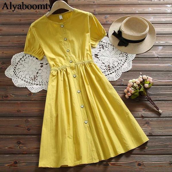 preppy style candy color summer women shirt dress o neck yellow green elastic-waisted female robe sweet cotton dress with pocket1, White;black
preppy style candy color summer women shirt dress o neck yellow green elastic-waisted female robe sweet cotton dress with pocket1, White;black