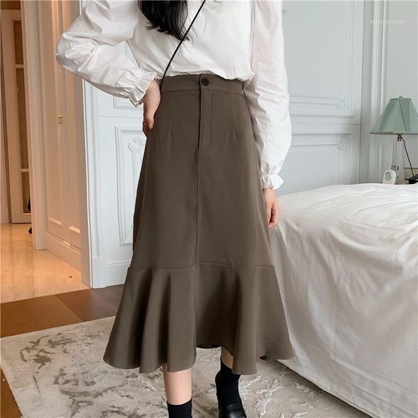 skirts ruffles elegant midi dress women solid high waist long a-line korean style fashion casual female clothing autumn 2021 1, Black
skirts ruffles elegant midi dress women solid high waist long a-line korean style fashion casual female clothing autumn 2021 1, Black