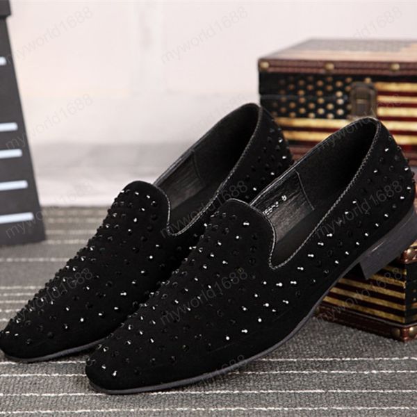 plus size classic black rivet suede leather man loafers shoes handmade male party flats shoes men's prom shoes
plus size classic black rivet suede leather man loafers shoes handmade male party flats shoes men's prom shoes