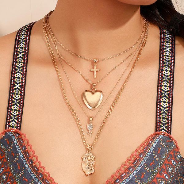 brling new 2020 fashion ins vintage chain pendant choker human face flower love cross necklace for women girls gifts party, Golden;silver
brling new 2020 fashion ins vintage chain pendant choker human face flower love cross necklace for women girls gifts party, Golden;silver