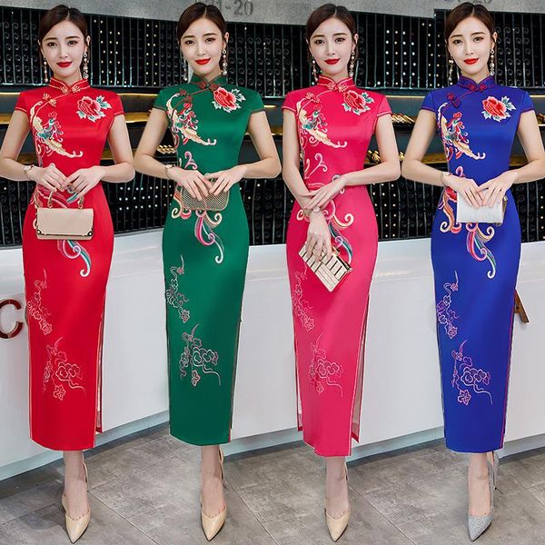 ethnic clothing fzslcyiyi women silk satin chinese cheongsam dress vintage short sleeves traditional qipao print vestidos, Red
ethnic clothing fzslcyiyi women silk satin chinese cheongsam dress vintage short sleeves traditional qipao print vestidos, Red