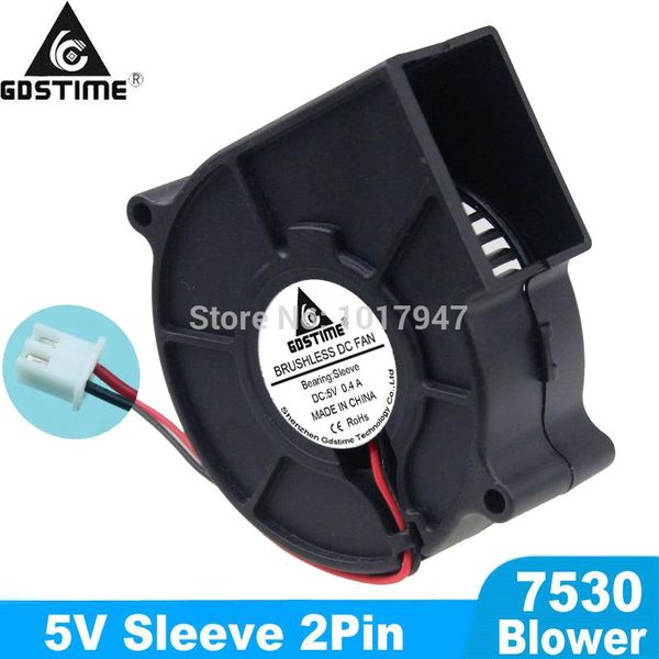 1pcs gdstime cooling blower fan dc 5v 2pin 7.5cm 75mm 75x30mm dc turbo centrifuge cooling cooler blower fan 7530
1pcs gdstime cooling blower fan dc 5v 2pin 7.5cm 75mm 75x30mm dc turbo centrifuge cooling cooler blower fan 7530