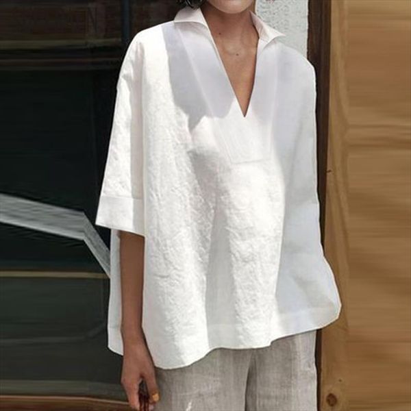 superaen 2020 summer new women shirts v neck cotton wild casual ladies blouses and short sleeved solid color, White
superaen 2020 summer new women shirts v neck cotton wild casual ladies blouses and short sleeved solid color, White