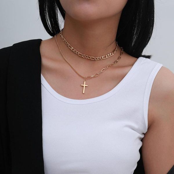 2021 new product metal splicing chain necklace bohemian style fashion simple cross pendant a great gift for girls, Silver
2021 new product metal splicing chain necklace bohemian style fashion simple cross pendant a great gift for girls, Silver