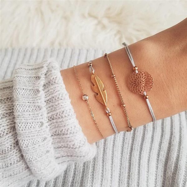fashion leaf geometric hollow out bracelets & bangles for women bohemian multilayer chain charm bracelet female gift 4pcs/set, Black
fashion leaf geometric hollow out bracelets & bangles for women bohemian multilayer chain charm bracelet female gift 4pcs/set, Black