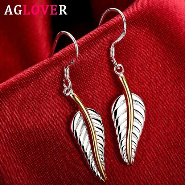 aglover 41mm 925 sterling silver fine gold feather drop earrings for women fashion jewelry gift wholesale
aglover 41mm 925 sterling silver fine gold feather drop earrings for women fashion jewelry gift wholesale