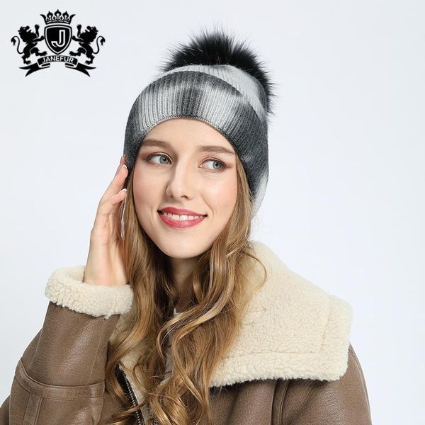 janefur new design colourfur women winter beanies with real raccoon fur pompom, Blue;gray
janefur new design colourfur women winter beanies with real raccoon fur pompom, Blue;gray