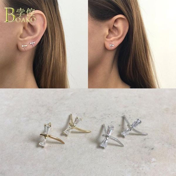 boako 925 sterling silver stud earrings for women zircon dragonfly earring piercing earings luxury jewelry cartilage pendientes, Golden;silver
boako 925 sterling silver stud earrings for women zircon dragonfly earring piercing earings luxury jewelry cartilage pendientes, Golden;silver