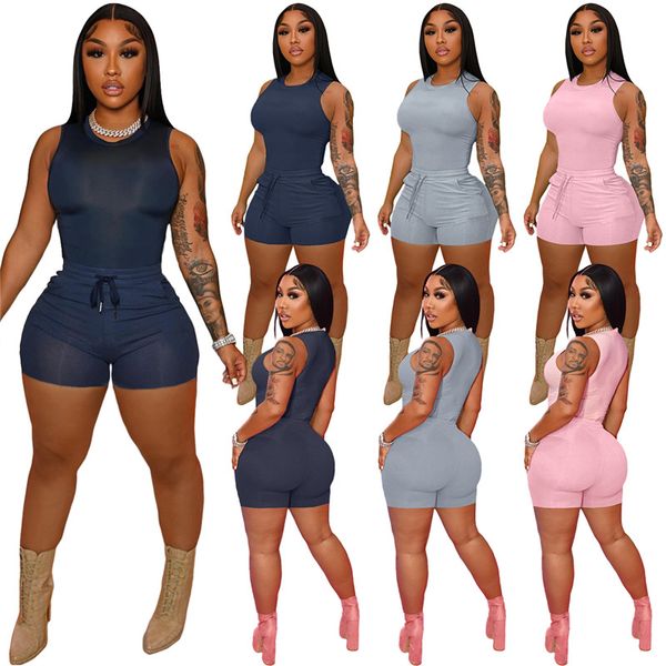wholesale summer outfits women tracksuits solid two piece sleeveless t shirt vest shorts casual matching set jogging suits 2xl sportswear 70, Gray
wholesale summer outfits women tracksuits solid two piece sleeveless t shirt vest shorts casual matching set jogging suits 2xl sportswear 70, Gray