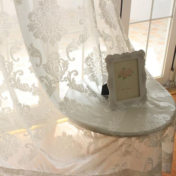 european classic flocking screens white semi-shading tulle window treatments sheer panels curtain for living room zh505z
european classic flocking screens white semi-shading tulle window treatments sheer panels curtain for living room zh505z