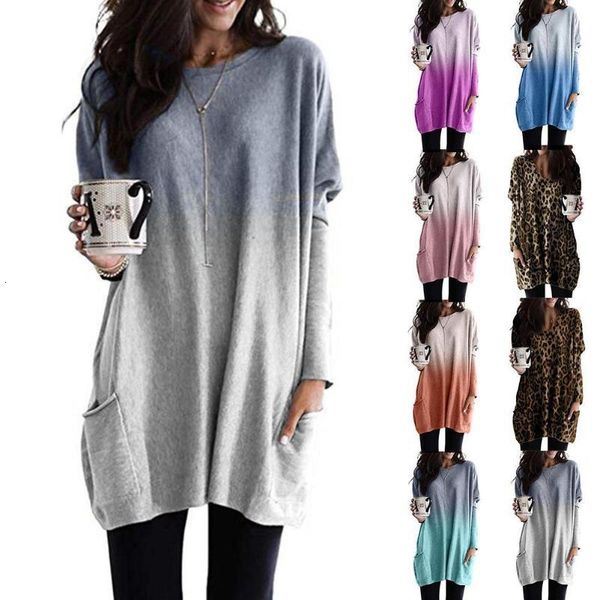 woman midi t-shirt gradient color long sleeve pocket gradient t-shirt long new fashion autumn color loose, White
woman midi t-shirt gradient color long sleeve pocket gradient t-shirt long new fashion autumn color loose, White