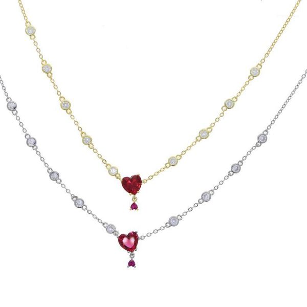 minimal delicate red heart pendant necklace bling cz station heart charm link chain choker necklace girlfriend valentine's day1, Golden;silver
minimal delicate red heart pendant necklace bling cz station heart charm link chain choker necklace girlfriend valentine's day1, Golden;silver