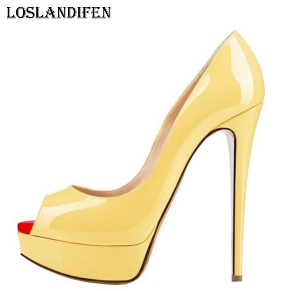 loslandifen women fashion peep toe patent leather spring office pumps big size 35-42 ladies ultra high heel pumps shoes t200525, Black
loslandifen women fashion peep toe patent leather spring office pumps big size 35-42 ladies ultra high heel pumps shoes t200525, Black