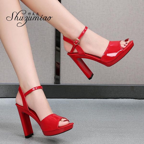 sandals shuzumiao women 2021 summer fashion patent leather shoes solid color square heel high heels11cm ladies party, Black
sandals shuzumiao women 2021 summer fashion patent leather shoes solid color square heel high heels11cm ladies party, Black
