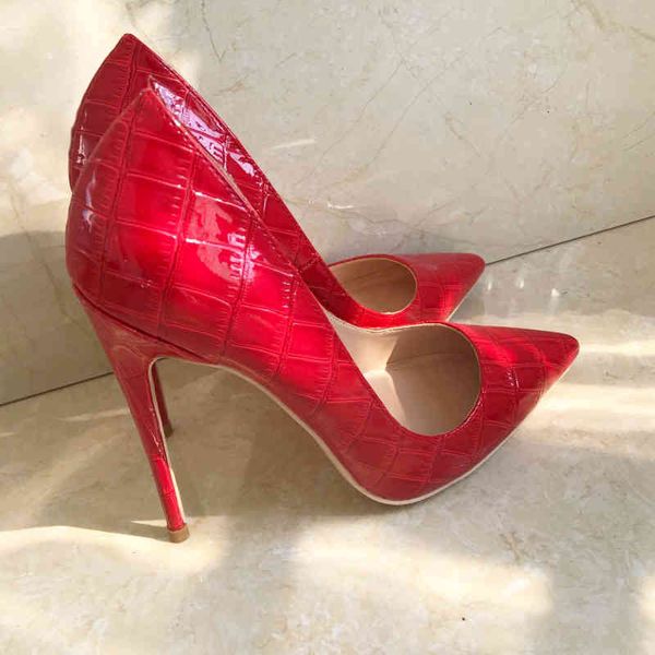 fashion bride wedding shoes red patten pointed high heels women stone patent leather 12cm slim heel party pumps size, Black
fashion bride wedding shoes red patten pointed high heels women stone patent leather 12cm slim heel party pumps size, Black