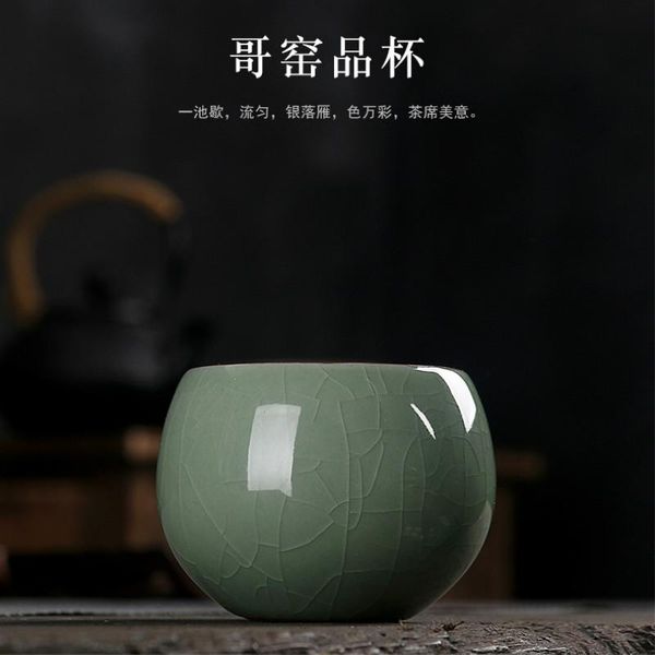 ceramic teacup chinese 5 famous kilns tasting tea cup 120ml ice crack glazed tea bowl wine cup wmtwtb