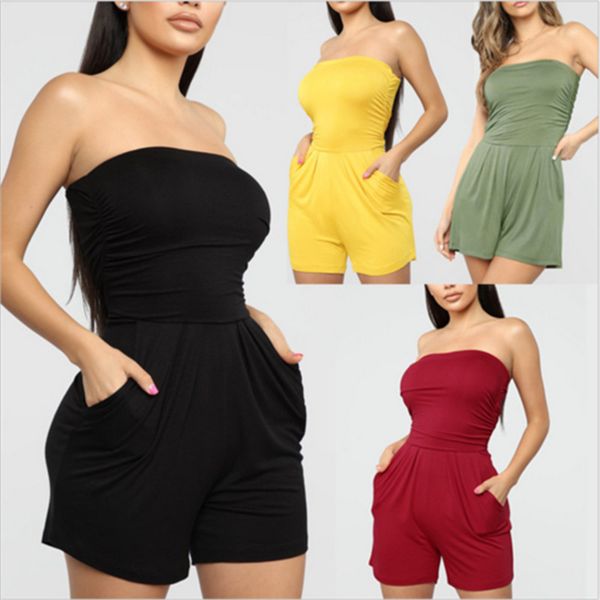 women overall beach short playsuit strapless tube jumpsuit shorts romper solid clubwear party outfits 4 colors, Black;white
women overall beach short playsuit strapless tube jumpsuit shorts romper solid clubwear party outfits 4 colors, Black;white