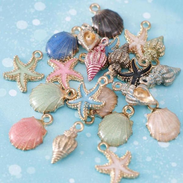 15 pc a+ fashion metal alloy ocean shell christmas charm decor set pendant drop ornaments hanging diy de qylgco, Black
15 pc a+ fashion metal alloy ocean shell christmas charm decor set pendant drop ornaments hanging diy de qylgco, Black