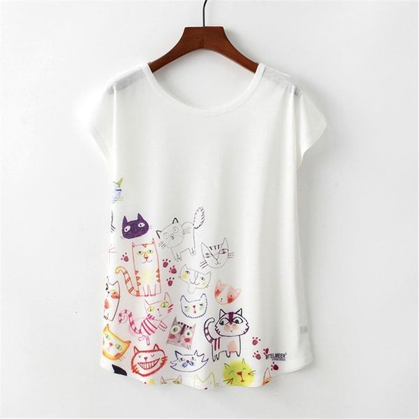 summer novelty women t shirt harajuku kawaii cute style cartoon cat print t-shirt short sleeve o-neck size l xl, White
summer novelty women t shirt harajuku kawaii cute style cartoon cat print t-shirt short sleeve o-neck size l xl, White