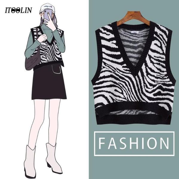 women's vests itoolin deep v-neck knit vest cotton korean loose preppy style waistcoat sweaters zebra sleeveless jacket, Black;white
women's vests itoolin deep v-neck knit vest cotton korean loose preppy style waistcoat sweaters zebra sleeveless jacket, Black;white