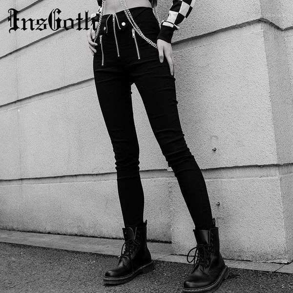 insgoth streetwear punk harajuku women black pants gothic grunge zipper pencil bodycon pants female casual long trousers legging1, Black;white
insgoth streetwear punk harajuku women black pants gothic grunge zipper pencil bodycon pants female casual long trousers legging1, Black;white
