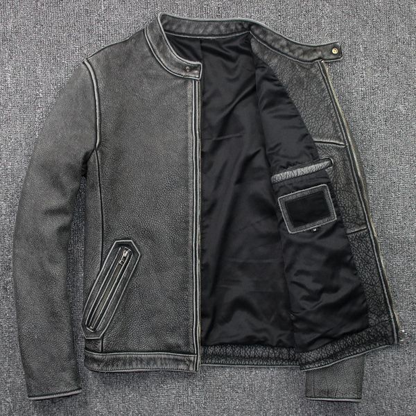 male cow genuine short spring retro motorcycle jacket of men leather jackets 805 kj1439 v79m, Black
male cow genuine short spring retro motorcycle jacket of men leather jackets 805 kj1439 v79m, Black