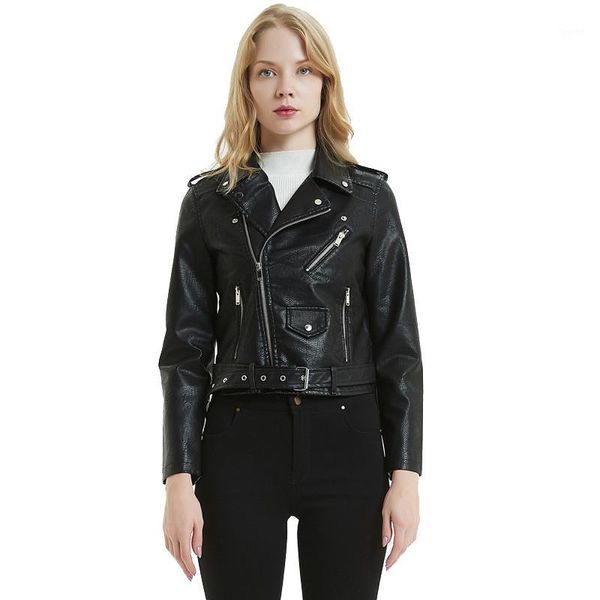 2019 new fashion women autumn winter black faux leather jackets zipper basic coat turn-down collar biker jacket with blet1
2019 new fashion women autumn winter black faux leather jackets zipper basic coat turn-down collar biker jacket with blet1