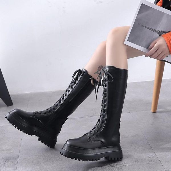 boots fashion black pu leather platform women autumn thick heels knee high booties woman lace up motorcycle botas female
boots fashion black pu leather platform women autumn thick heels knee high booties woman lace up motorcycle botas female