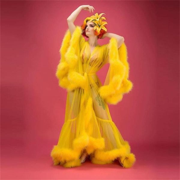 yellow bridal feather nightgown robes new arrival transparent tulle lady sleepwear jackets long overlay dressing gowns after party dress, White
yellow bridal feather nightgown robes new arrival transparent tulle lady sleepwear jackets long overlay dressing gowns after party dress, White