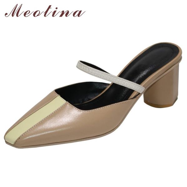 dress shoes meotina high heels women mules natural genuine leather strange style heel cow square toe pumps lady 40, Black
dress shoes meotina high heels women mules natural genuine leather strange style heel cow square toe pumps lady 40, Black