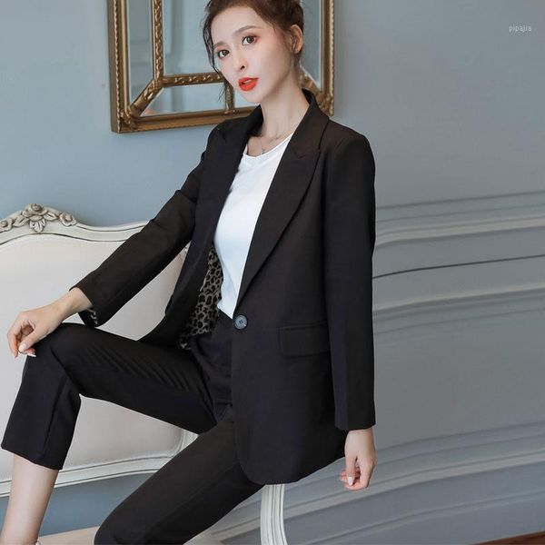 women black pant suits 2020 autumn new loose long-sleeved suit + nine points harem pants two-piece suits ankle length trousers1, White
women black pant suits 2020 autumn new loose long-sleeved suit + nine points harem pants two-piece suits ankle length trousers1, White