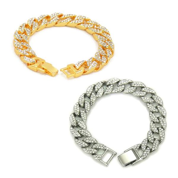 men's bracelet hip hop miami cuban link sweet color iced out paved rhinestones male wristband street jewelry, Black
men's bracelet hip hop miami cuban link sweet color iced out paved rhinestones male wristband street jewelry, Black