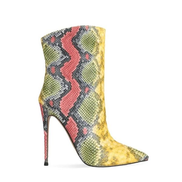 boots womens python snake pattern mixed colors ankle stilettos high heel shoe side zipper 2colors plus size 34-45, Black
boots womens python snake pattern mixed colors ankle stilettos high heel shoe side zipper 2colors plus size 34-45, Black